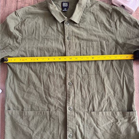 BDG Olive Green Casual Button Down Shirt 100%Cotton - Picture 8 of 11